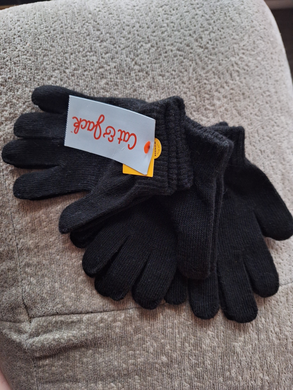 Cat & Jack Unisex Black Knit Gloves OSFM